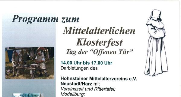 Mittelalterliches Klosterfest und Tag der "Offenen Tür" 2017 